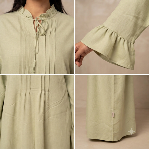 Sahara butterfly abaya - mint groen