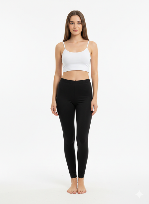 Seamsless glans legging - zwart SQ03