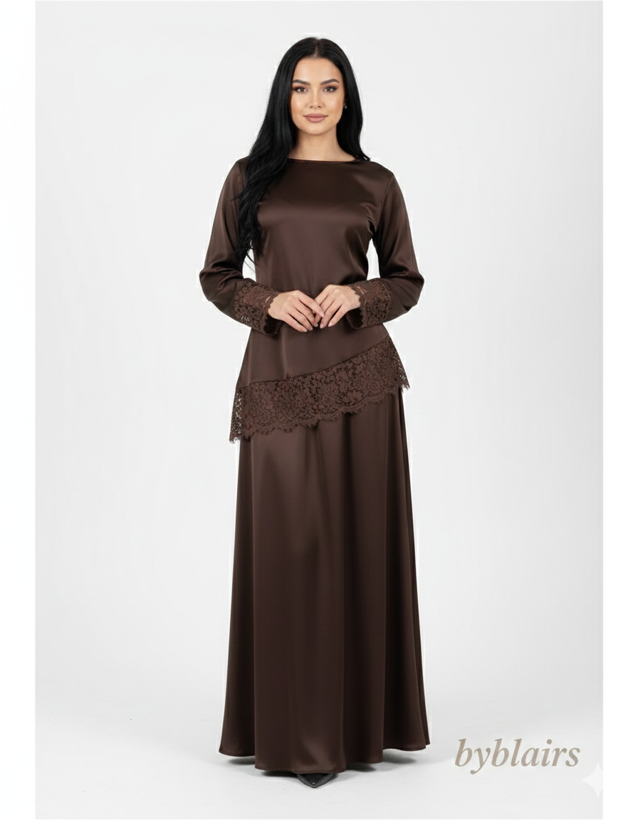 Satijnen Two-Piece Set met Kantdetails - SQ01