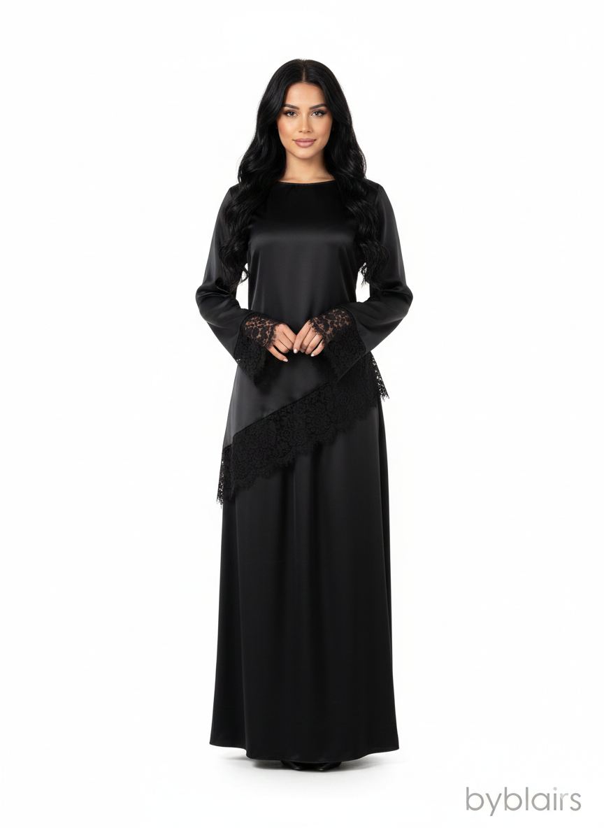 Satijnen Two-Piece Set met Kantdetails - SQ01