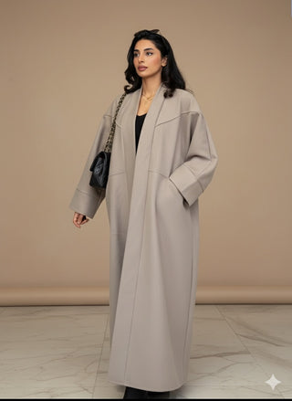 Manteljas met grote zakken - taupe