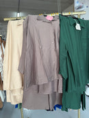 Hartje taupe viscose broek set en navy patronen broek set