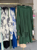 Hanane taupe en donker groene broek set van viscose