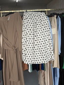 Sam sammetje stippels rok wit met zwart en beige broek katoen