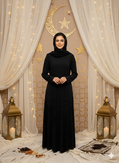 Jurk met glitters en verstelbare strik achterkant - 10321