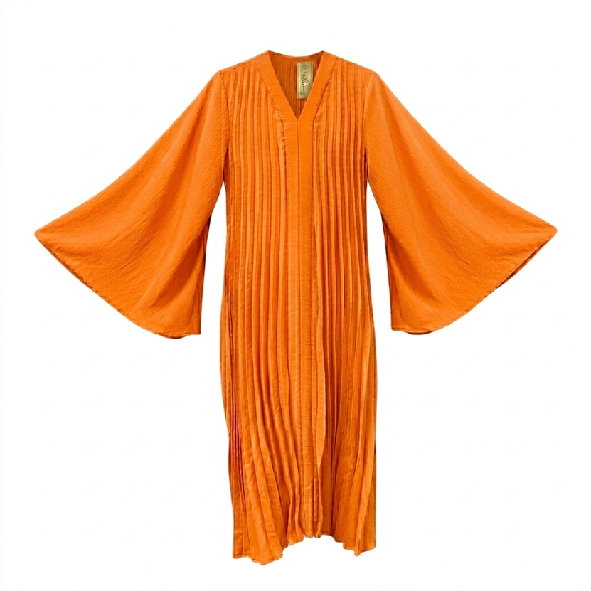 Flora wijde jurk - oranje (launch 18 mei)