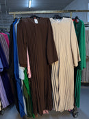 Zaima donker bruin en beige flora jurken