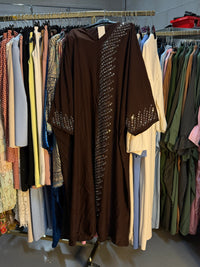 Rash bruine Abaya met steentjes