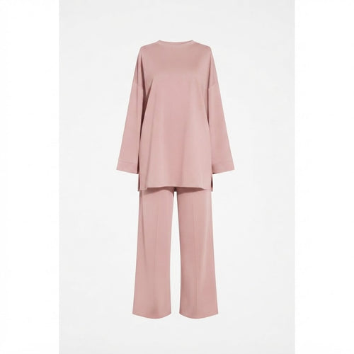 Comfy co-ord set met lange top en oversized broek - 6033