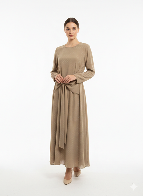 Jurk met glitters en gouden gesp