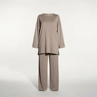 Comfy co-ord set met lange top en oversized broek - 6033