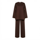 Comfy co-ord set met lange top en oversized broek - 6033