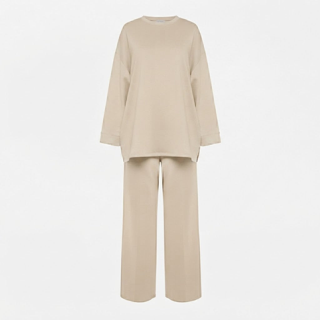 Comfy co-ord set met lange top en oversized broek - 6033