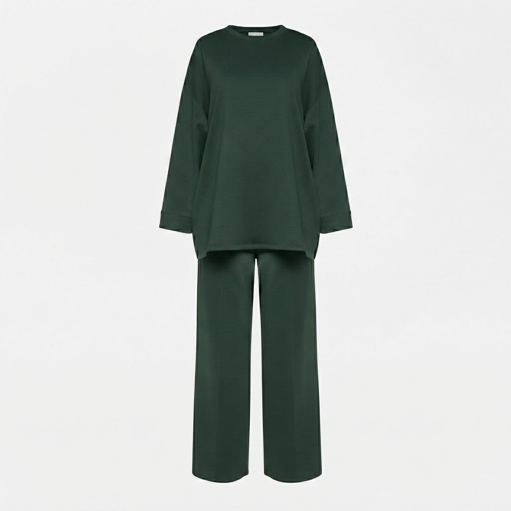 Comfy co-ord set met lange top en oversized broek - 6033