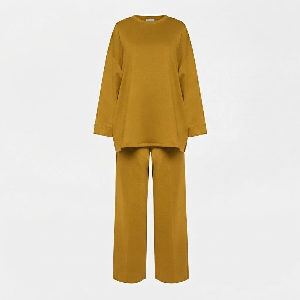 Comfy co-ord set met lange top en oversized broek - 6033