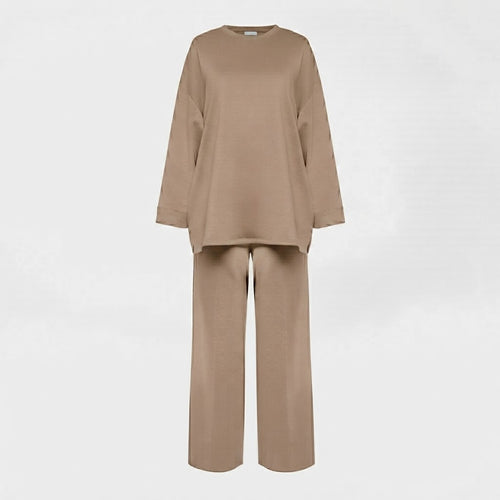 Comfy co-ord set met lange top en oversized broek - 6033