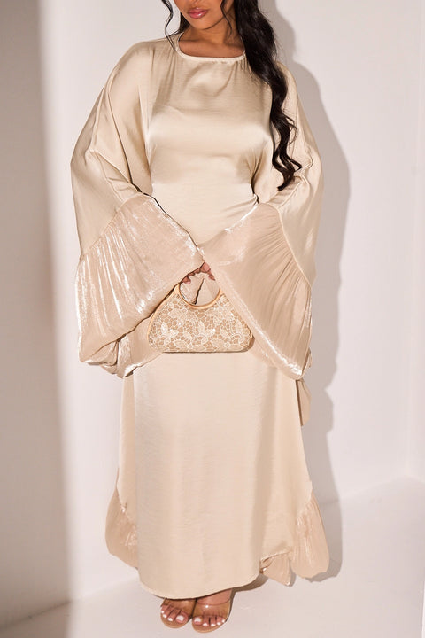 Abaya kaftan met franjes aan mouwen - 5422