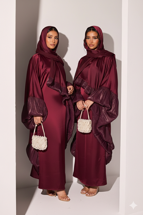 Abaya kaftan met franjes aan mouwen - 5422
