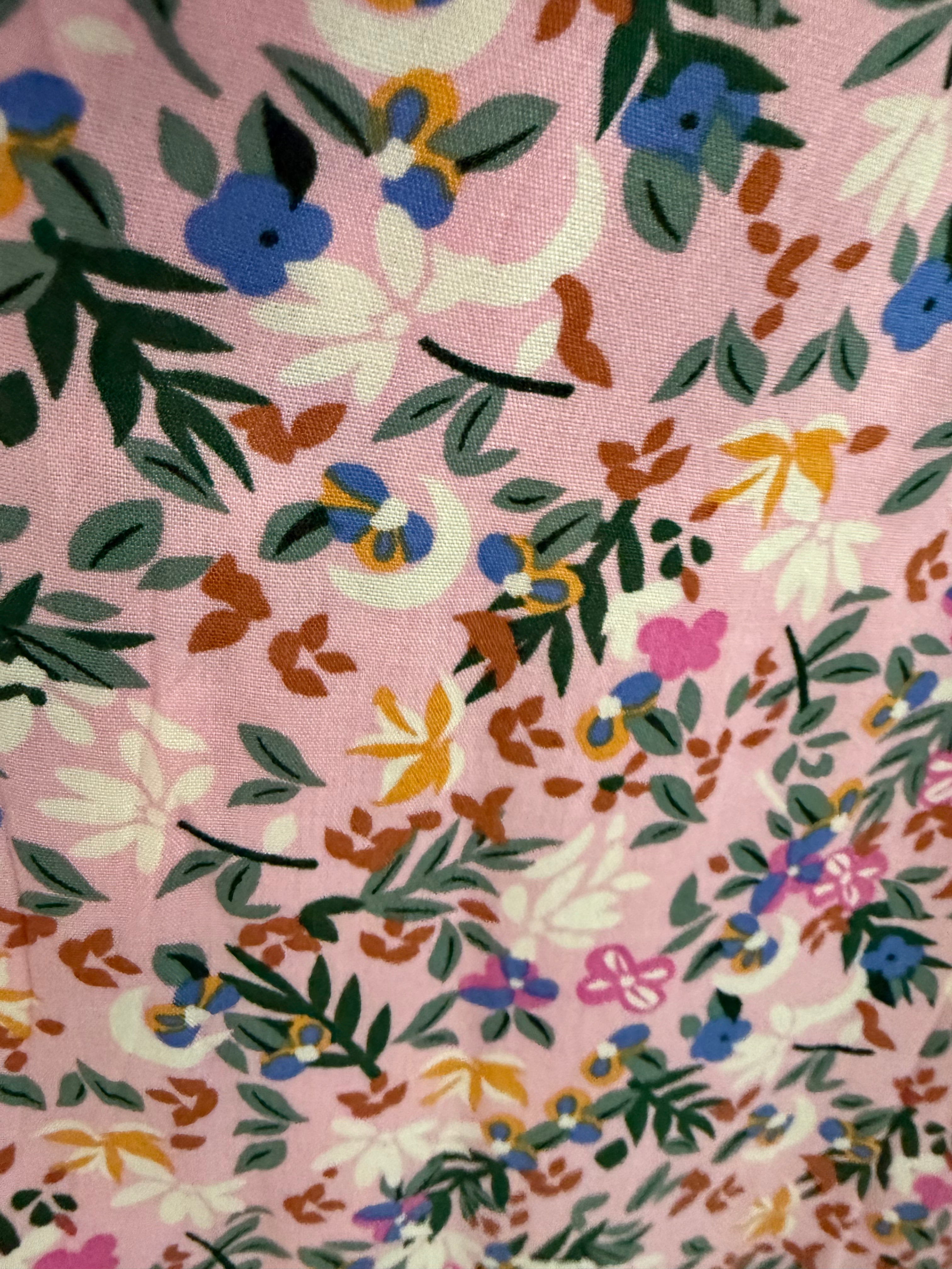 Roze zomer jurk met printjes van katoen