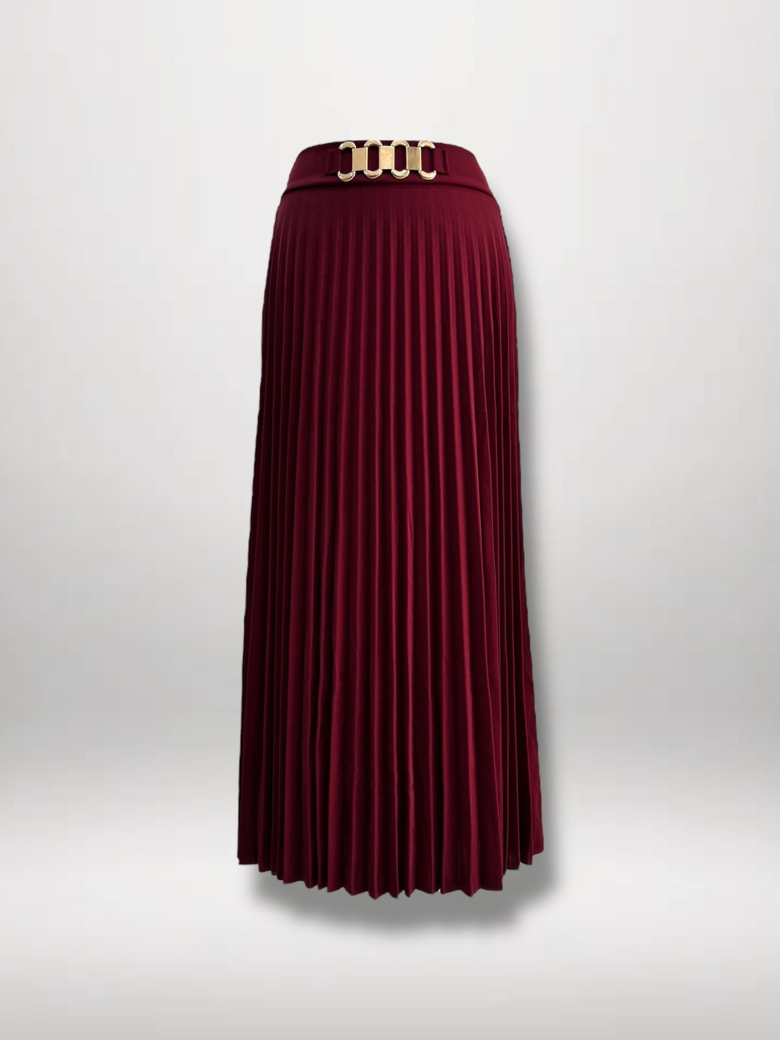 Plisse rok met gouden details burgundy
