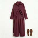 Modest blouse with pants - burgundy