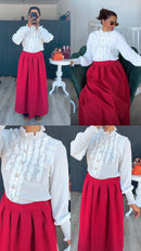 Inaya rok met plooien rood