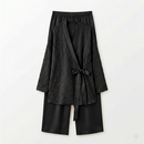 Bloemen kimono met satijnen broek - zwart