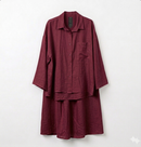 Oversized blouse met lange rok - burgundy van viscose PRE ORDER