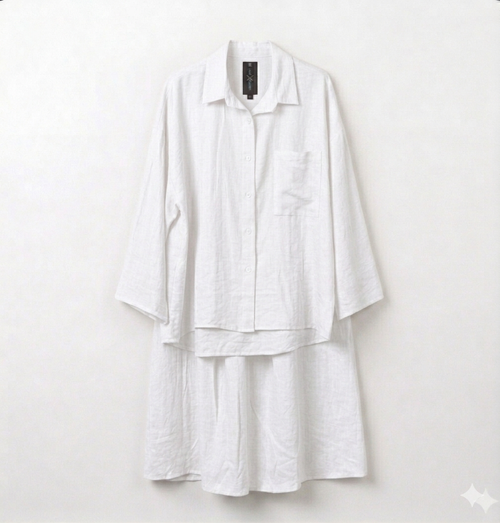 Oversized blouse met lange rok - white van viscose