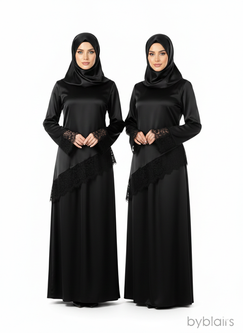 Satijnen lace Two-Piece Set met kanten details - SQ01