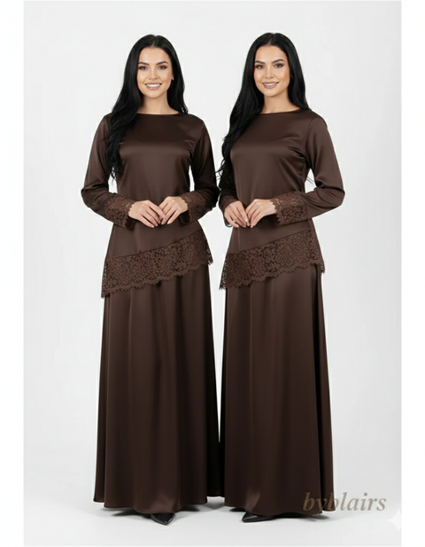 Satijnen lace Two-Piece Set met kanten details - SQ01