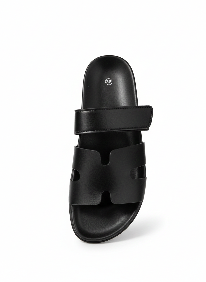 H slippers zwart