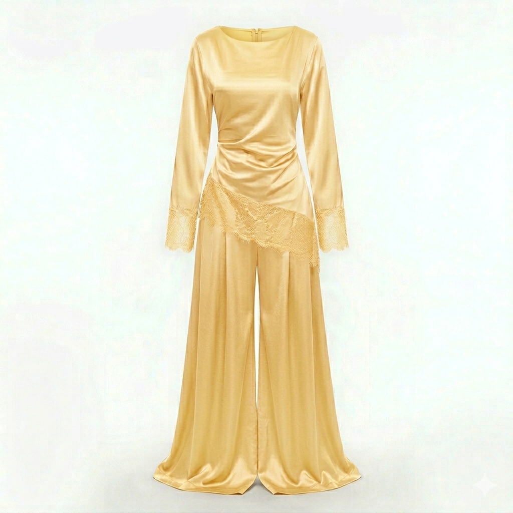 Velvet wine pants set - butter yellow (limited color) PRE ORDER