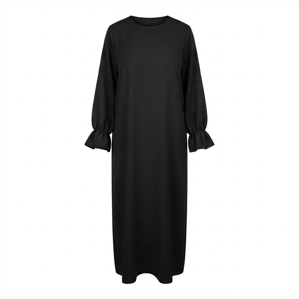 Classic modest jurk met ruffles mouwen