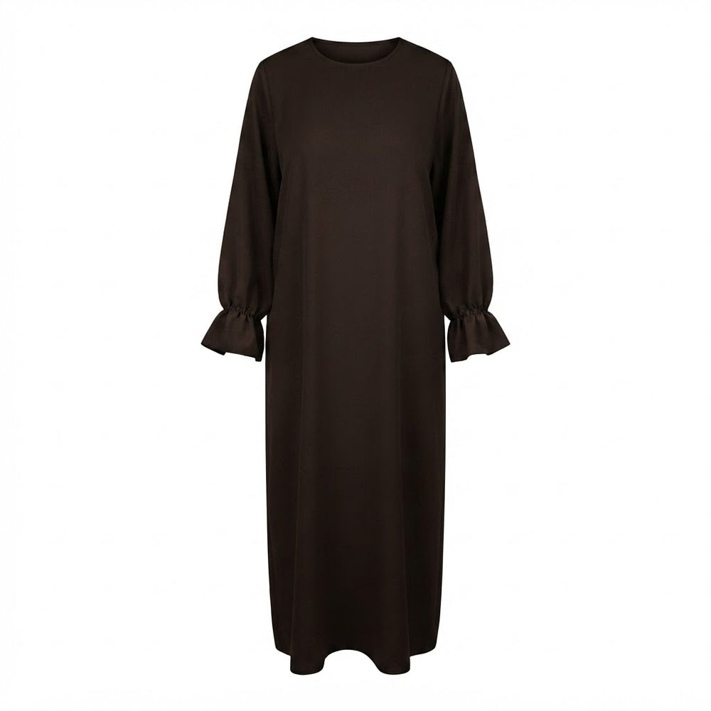 Classic modest jurk met ruffles mouwen