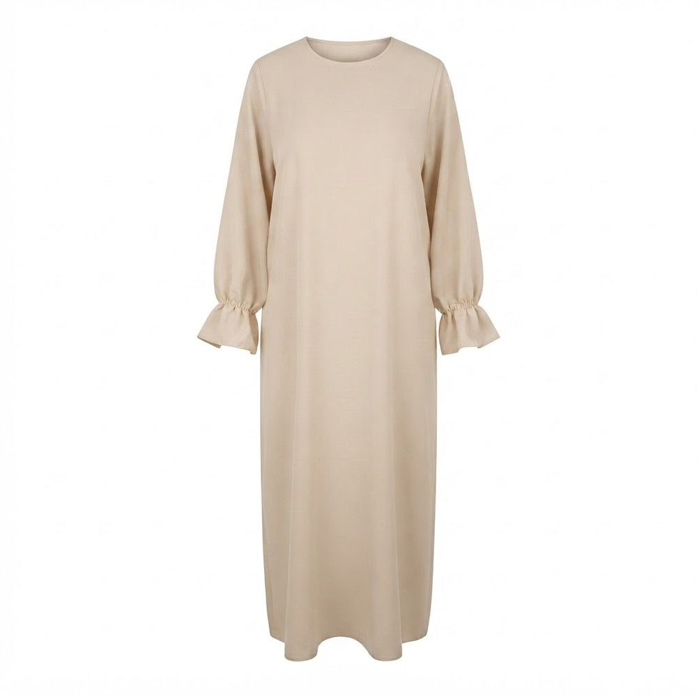 Classic modest jurk met ruffles mouwen