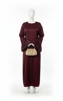The bloom dress met ruffles mouwen - burgundy 673200