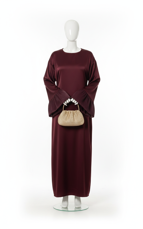 The bloom dress met ruffles mouwen - burgundy 673200