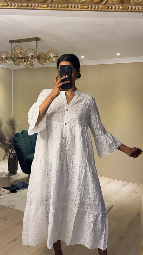 KATOENEN WIT ZOMER JURK