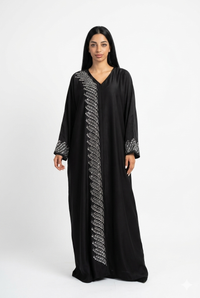 Shimmer verstelbare abaya - zwart