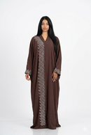 Shimmer verstelbare abaya - donker bruin