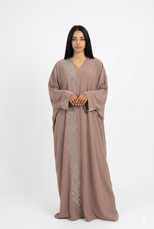 Shimmer verstelbare abaya - taupe