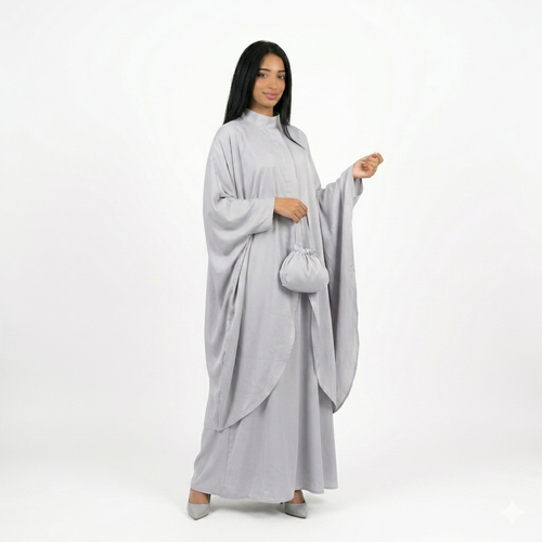 Serenity blouse met rok set - licht grijs