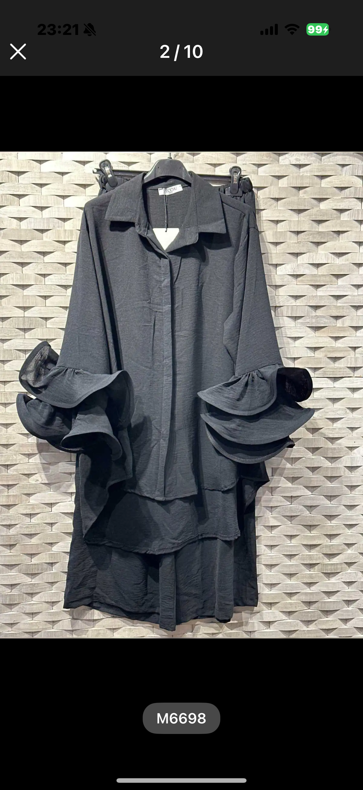 Blouse set met franje mouwen - M6698