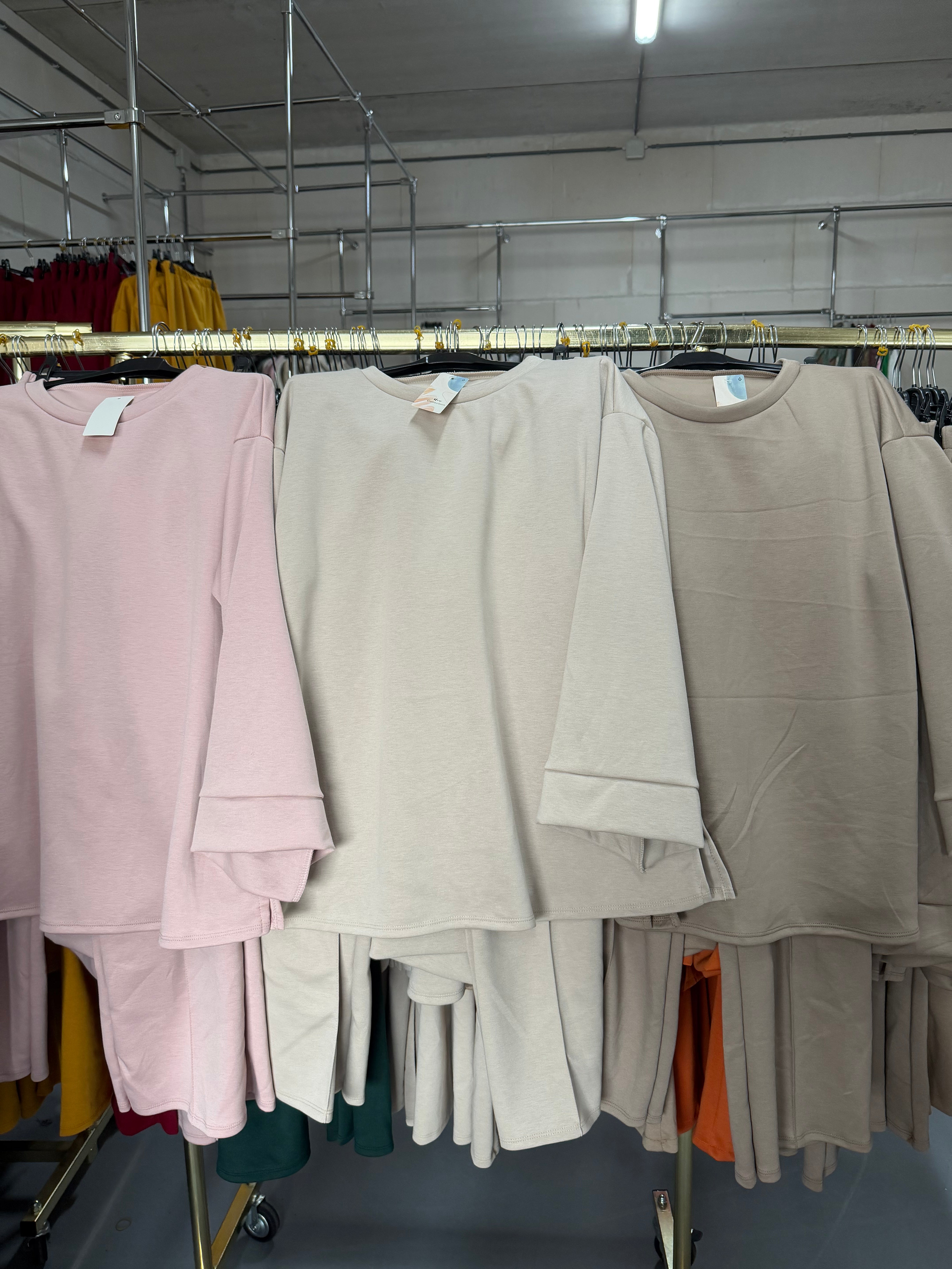 Dalal taupe, beige en roze comfy setjes 6033