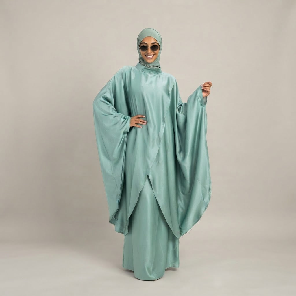 Serenity lange blouse met rok - mint groen