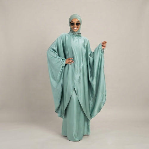 Serenity lange blouse met rok - mint groen