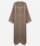 Lace kimono set met kanten details - onderjurk met kimono taupe dark