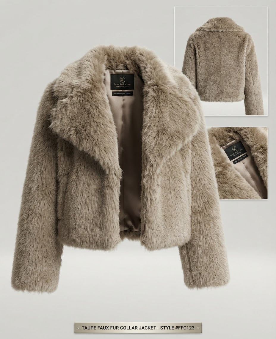 Faux fur bontjas - taupe 3278