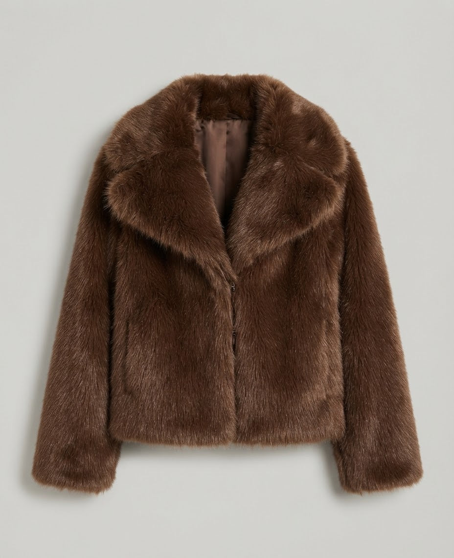 Faux fur bontjas - café 3278